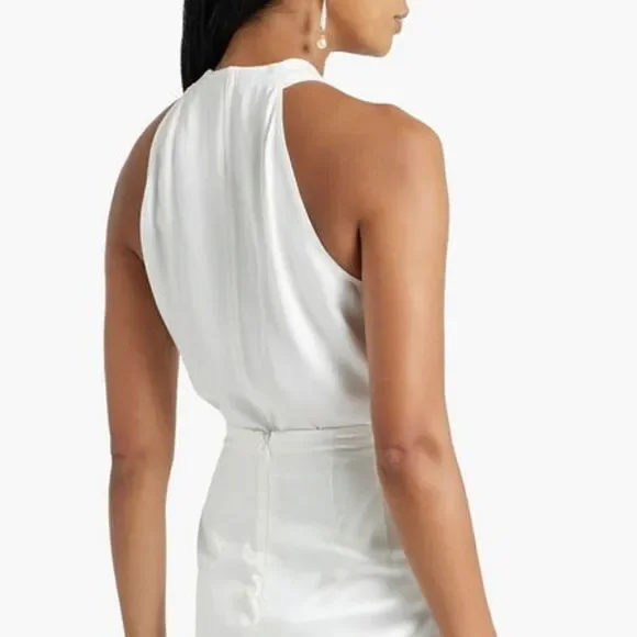 A.L.C. Arvid Twist-Front Crepe Top In Off-white NWOT - Picture 4 of 8